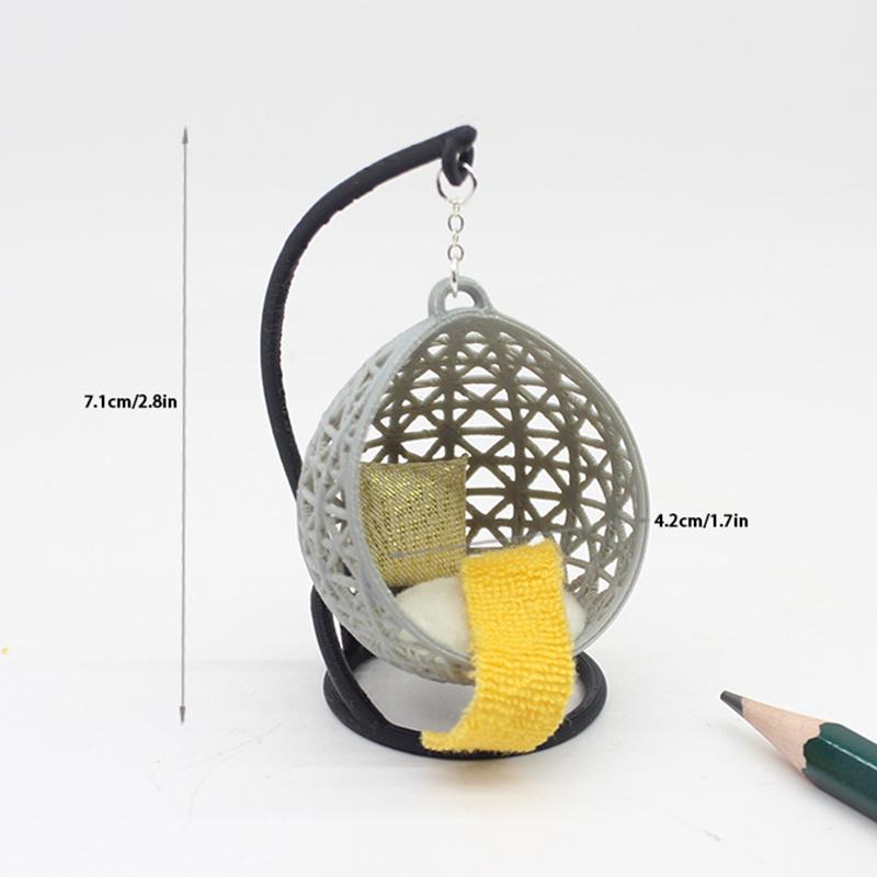 1 Sett Babymodell Håndverk Miniatyr Hengekøye Husoppsett Rekvisitt DIY Huske Stol Dukkehus Leker Dekorasjon