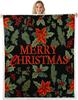 Santa Claus Blanket for Boys Girls Kids Super Soft Warm Pink Bowknot Sherpa Fleece Blanket White Snowflake Throw Blankets Grid