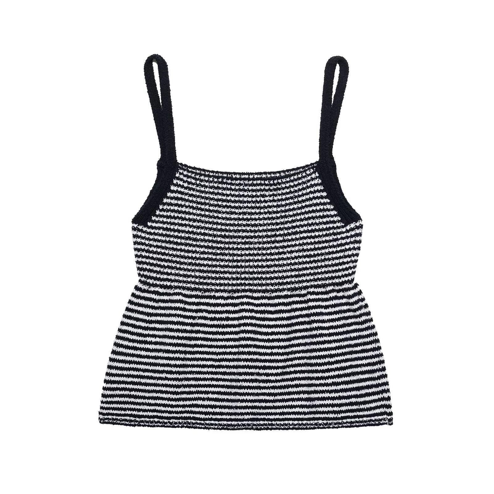 

TAOP&ZA Summer Women s Sleeveless Striped Camisole with Waist-Defining Design Small