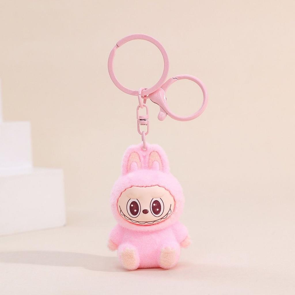 Labubu Pendant Keychain 6CM Pendant Backpack Mobile Phone Accessories Plush Sitting Posture