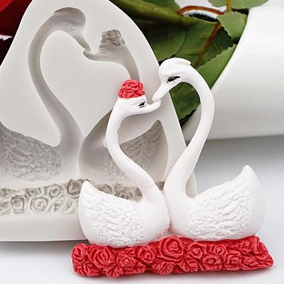 Para Swan Shape Silikonowe Formy Kremówka Czekoladowa Żywica Aroma Kamień Mydło Formy