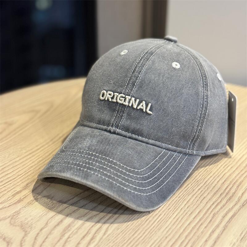 High-quality New Retro Washed Old Cap Women's Versatile Enlarged Wide Brim Showing Face Small Baseball Hat Men