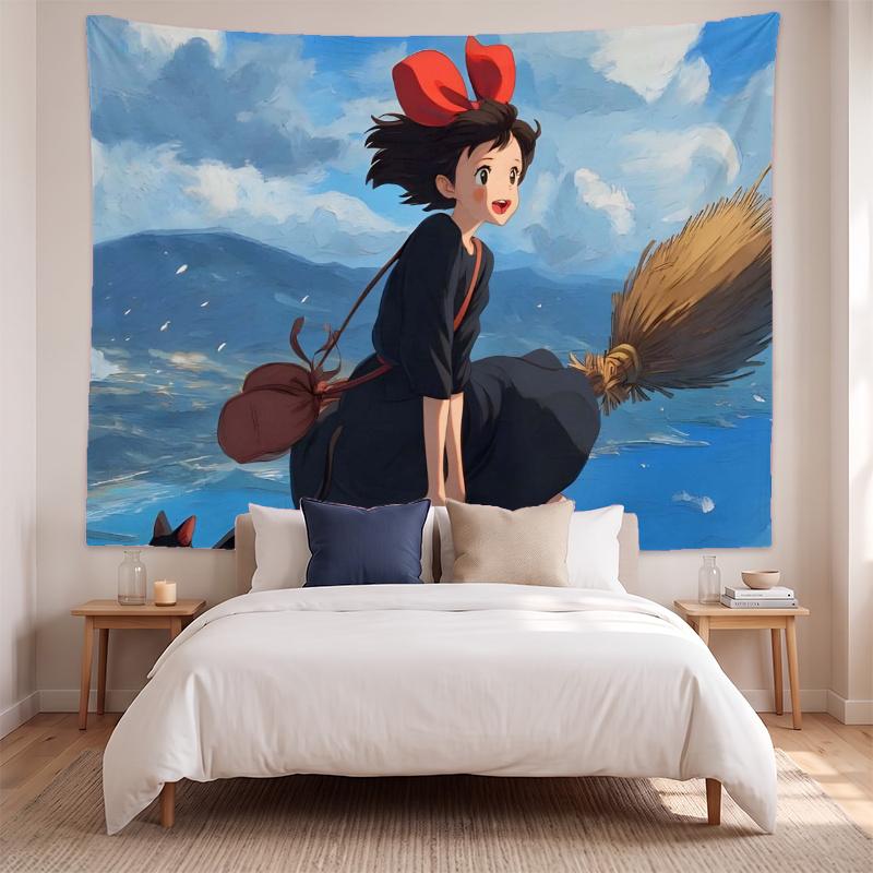 Kikis Lieferdienst (32) Künstlerisches Wandbehang-Gobelin für Haus Schlafzimmer Wohnzimmer Dekor Tolle Geschenkidee