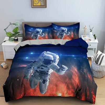 3D Design Spaceman Comfortable Duvet Quilt Cover Pillowcase Bedding Set Children Bedroom Decoration Home Textile