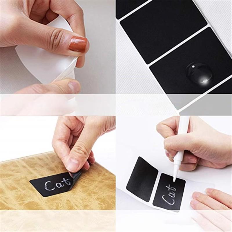 Reusable Waterproof Black DIY Stickers with White Pen for Blackboard Storage