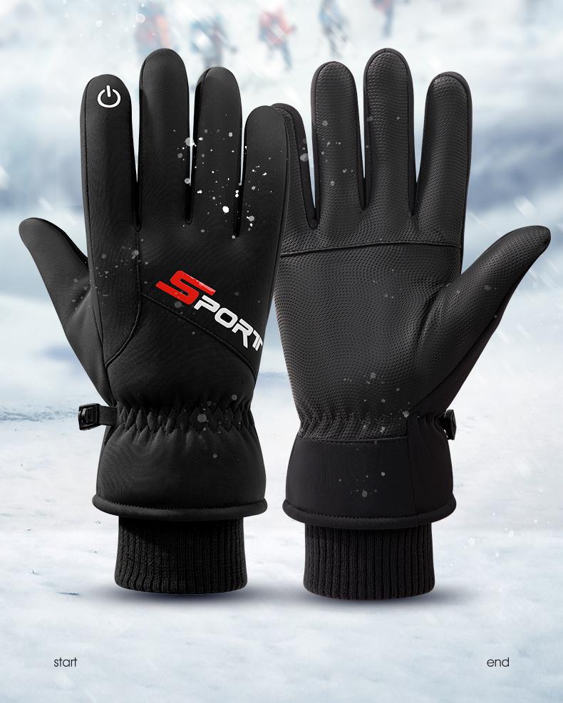 Customized logo Bike Cycling Outdoor Touch Screen Waterproof Snow Winter Men Snowboard Ski Gloves One size