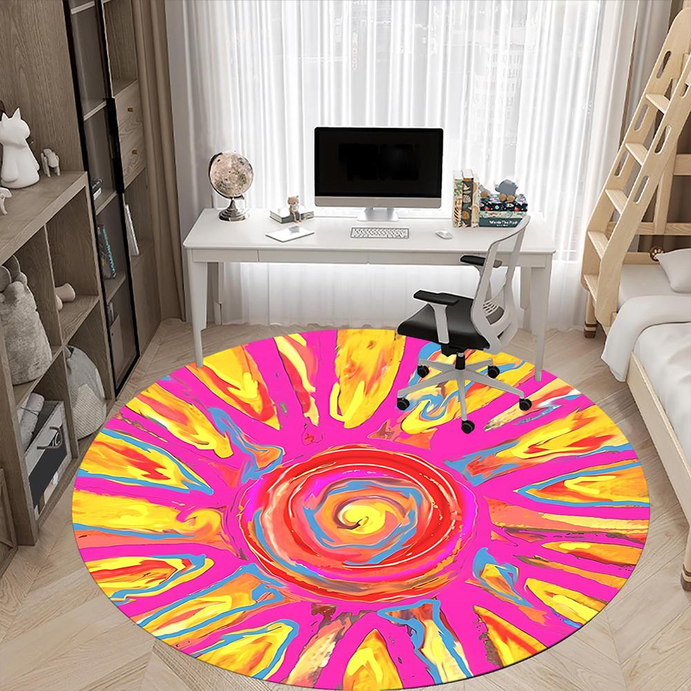 1pc Spiral Abstract Print Chair Carpet for Office, Soft and Durable Office Rug for Interior Decoration, Perfect for Office yy251227106