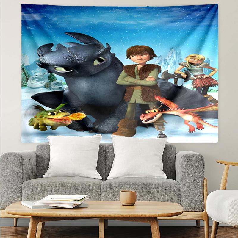Dragon Print Tapestry, Backdrop, Easy Setup, Ideal for Bedroom, Office & Living Room, with Aesthetic Wall Hanging Decor.