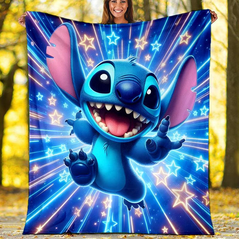 1pc S-Stitch1 Theme Blanket - Digital Print, Polyester, Cozy for All Seasons, Perfect for Outdoor, and Travel