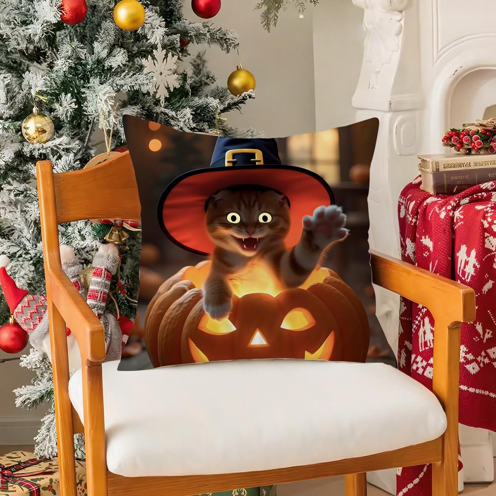 Fantasy And Quirky Animal Christmas Pillow Case Silky Short Plush With Invisible Zipper Dustproof Sofa Cushion Cover