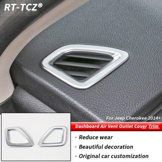 2x Dashboard Air Vent Outlet Cover Trim Frame For Jeep Cherokee 2014-2019 Silver