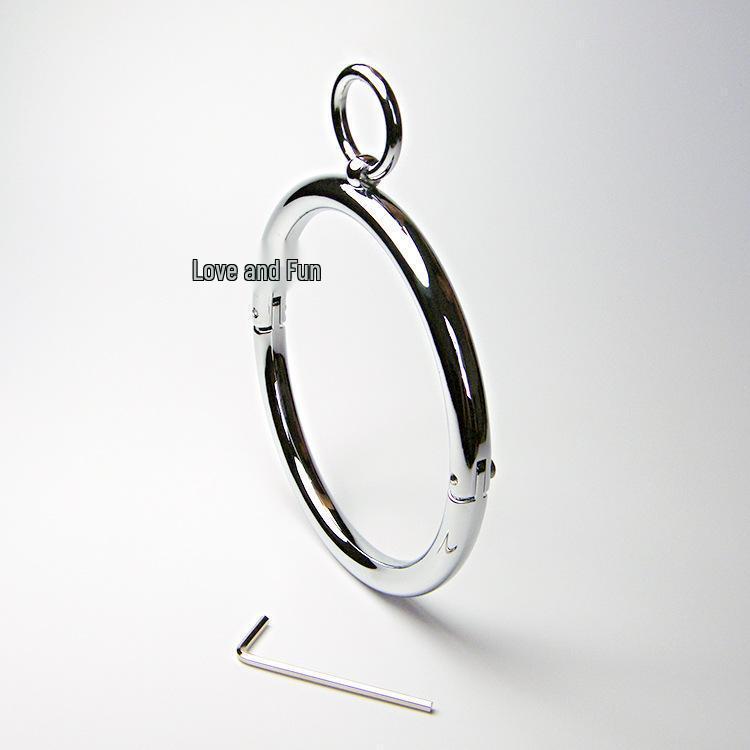 Metal Traction Collar with Nipple Clamps for BDSM Slave Training