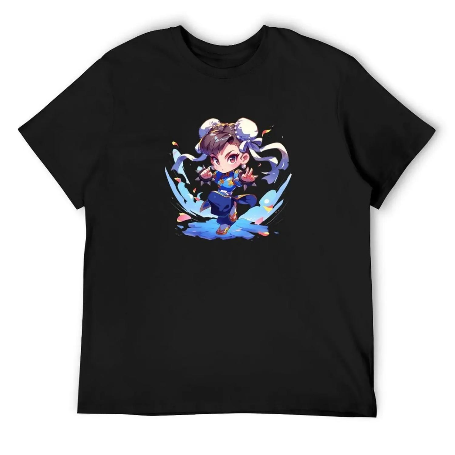 

chun li T-Shirt clothes T-shirts oversize quick-drying Louboutins mens vintage t shirts XXXXXL чорний