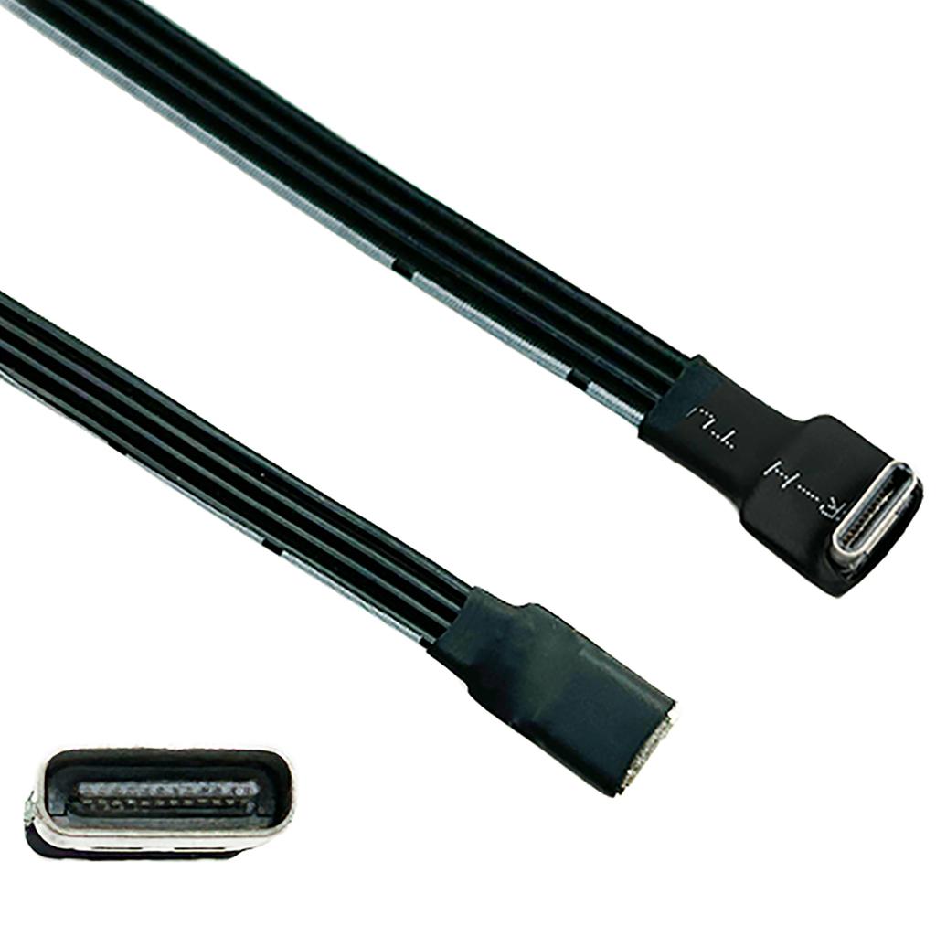 USB C Male to USB C Female Extension Cable 90 Degree Ribbon Flat USB C Cable 18W Charging Data Transfer 480Mbps