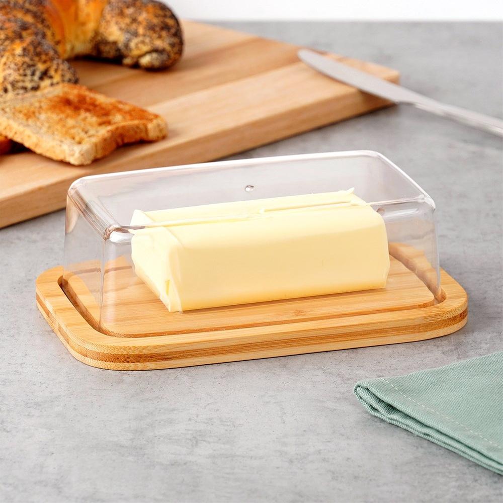 Bamboo Butter Dish Kitchen Container for Butter Storage