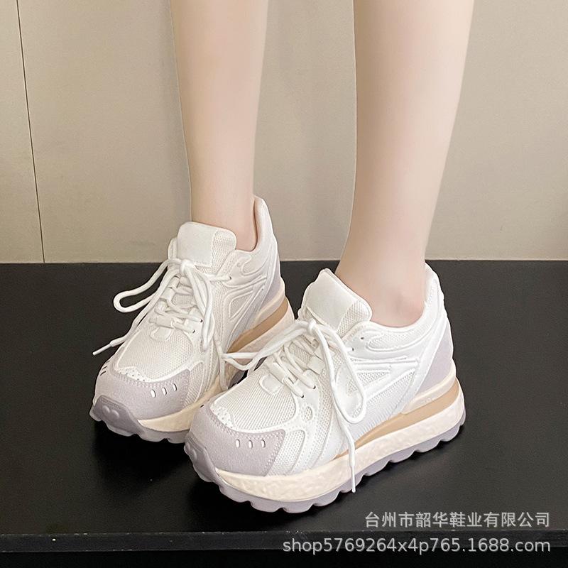 

Small 8CM inner height-increasing women s shoes~ 2025 autumn retro mesh platform casual sports shoes Forrest Gump training shoes 39