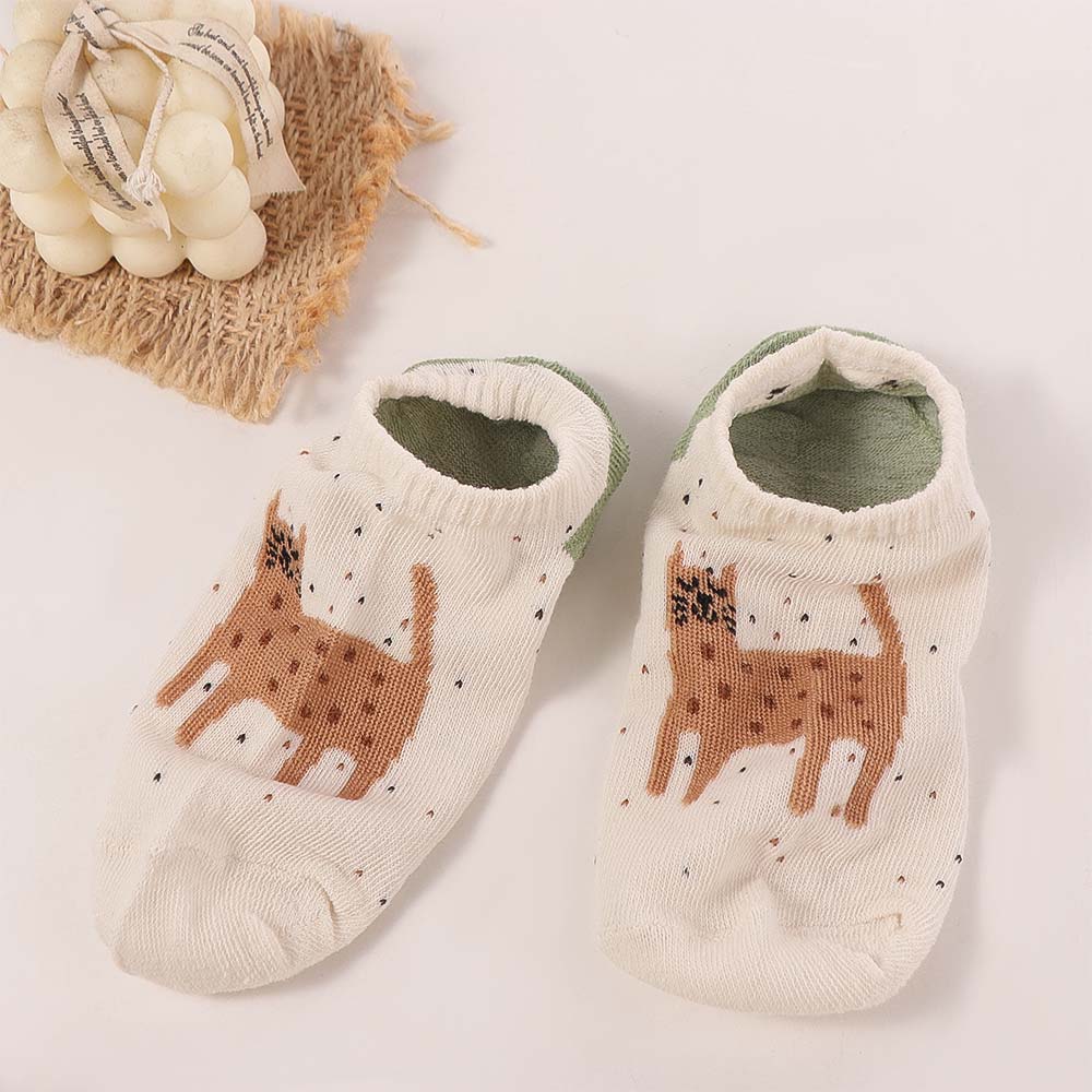 8Pairs Heart Cartoon Ankle Socks Dots Women's Boat Socks Fashion Love Short Tube Socks Girl