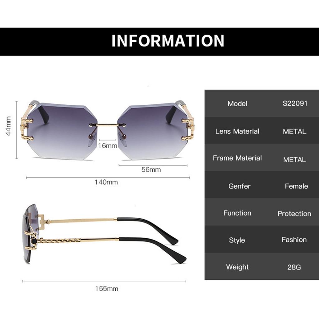 New Frameless Sunglasses, High-end Polygonal Glasses, Fashionable Gradient Color Sunshade Sunglasses, Men's Trend