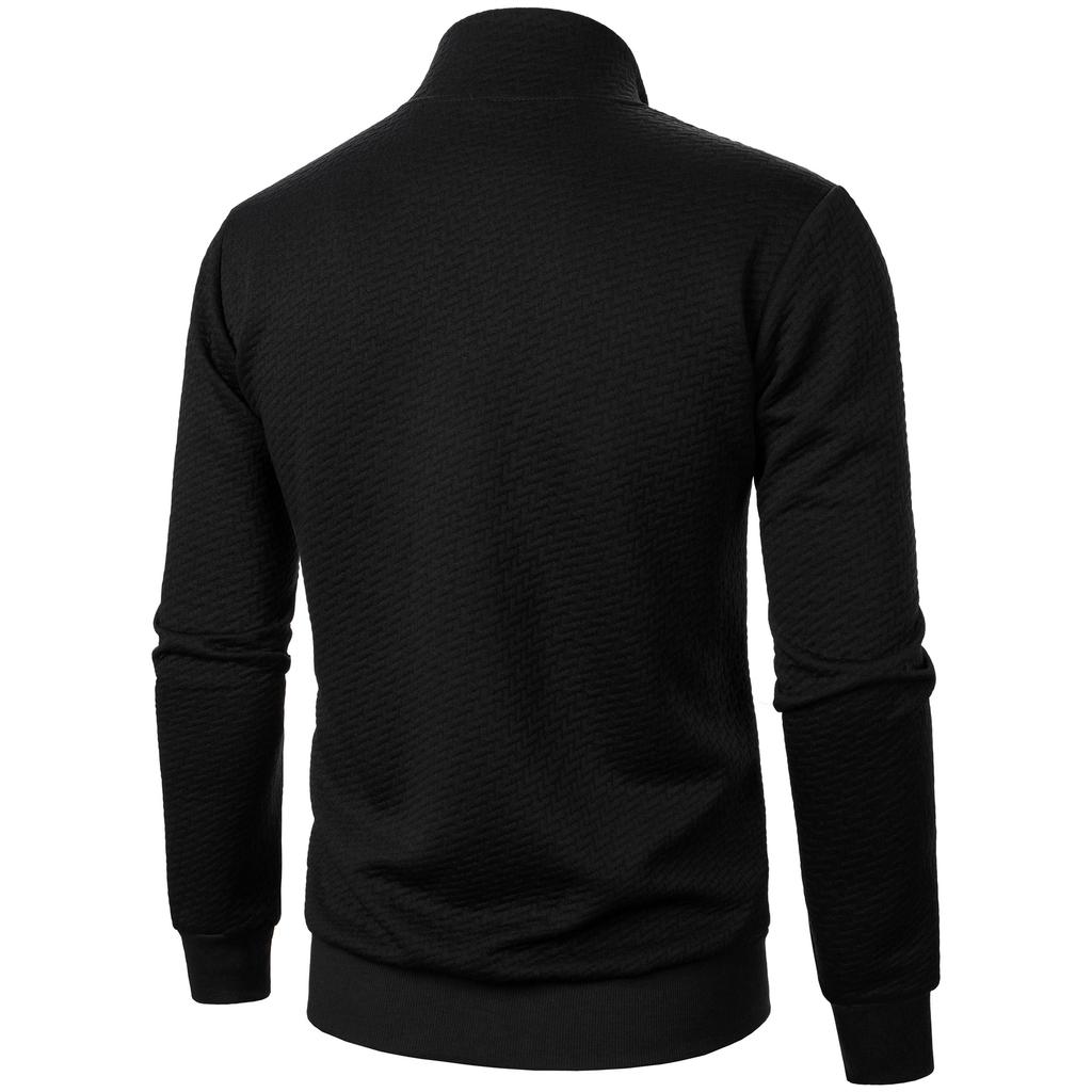 New Men's New Colourful Zip Stand-up Collar Sweater Jacket Men's Casual Jacquard Cardigan Sweater