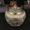 Airtight Lid Loose Tea Storage Container Bronze Metal Tea Canister  For Kitchen Cabinet