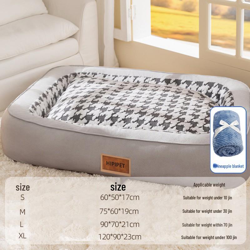 Four Seasons Washable Dog & Cat Bed: Removable, Warm Sofa Cushion for Dogs & Cats of All Sizes