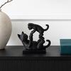 3D Printed Cat Figurine Black Figurine, Modern Kitten Statue, Animal Shape Office Desk Figure Decoration for Home Office, Gift Lovers