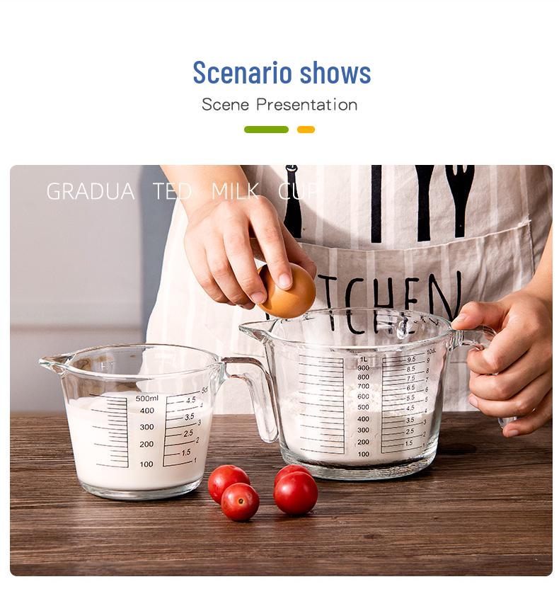 High-Temperature Resistant Glass Measuring Cup with Scale for Baking and Mixing