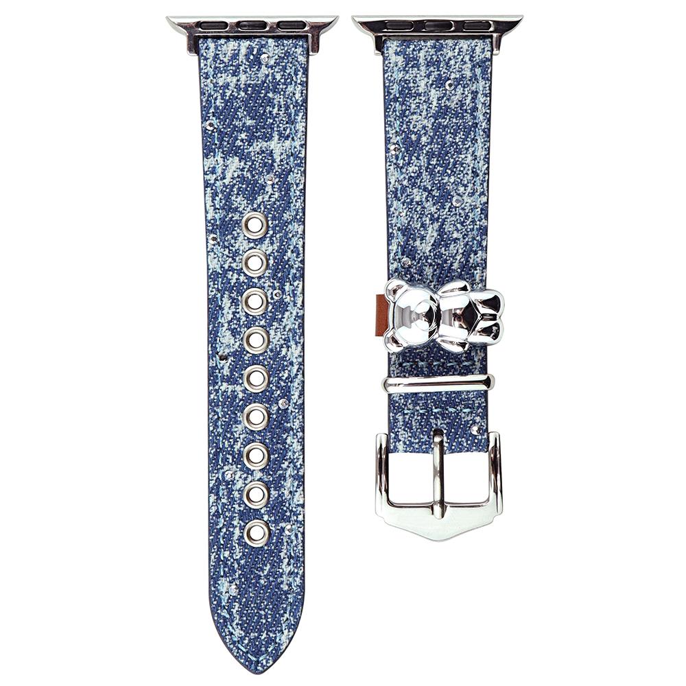 Für Apple Watch Series 10 42 mm/9 8 7 41 mm/SE (2023) SE (2022) SE 6 5 4 40mm/3 2 1 38mm Denim Uhrenarmband