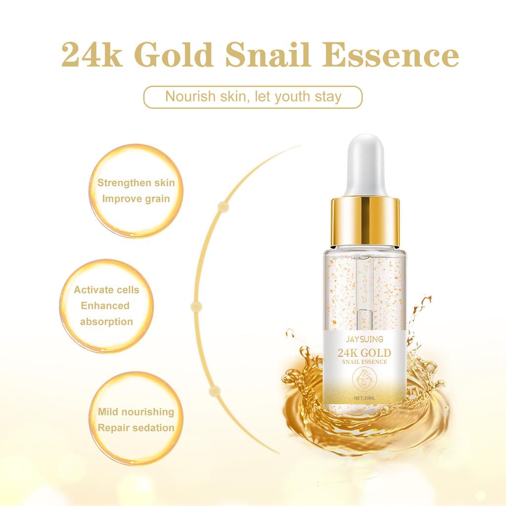 24K Gold Facial Essence Hydrates, Moisturizes, Fades Wrinkles, Deep Cleanses, Shrinks Pores, Brightens Skin