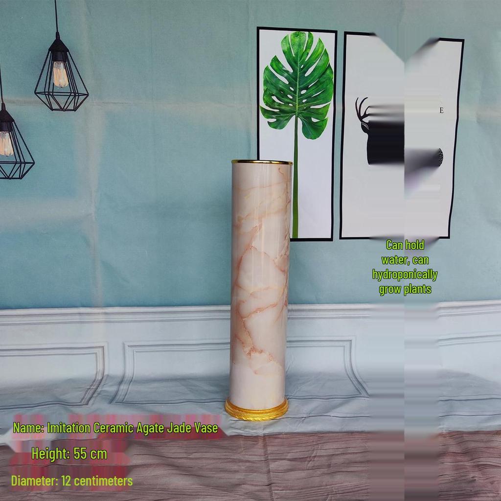 Nordic Large Resin Rattan Vase for Dried Flowers - Ceramic Look, Iron Art Floor Decoration.