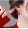 Sweet and high-end Red Mountain Camellia Earrings for Women, 2026 new earrings, popular, niche design, French earrings