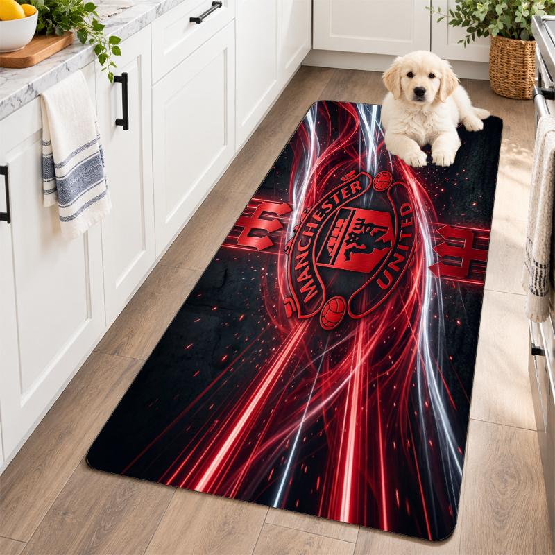 Flannel Kitchen Mat Manchester United Soft Area Rug Non Slip Floor Carpet Home Decoration