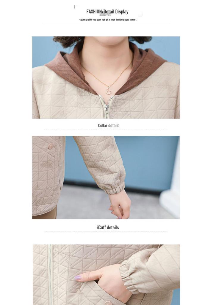Stilvolle Herbst-Kapuzenjacke für Mütter - Vielseitige Frühjahrs- & Herbst-Freizeitkleidung für Frauen mittleren und höheren Alters