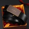 Men's New Genuine Leather Automatic Buckle Leather Belt Versatile Business Casual Pants Belt Middle Aged and Young Belt Belt Men