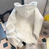 Damen Herbst und Winter Baumwolle College-Katzen-Print Kapuzen-Sweatshirt Designgefühl Vielseitiges Oberteil