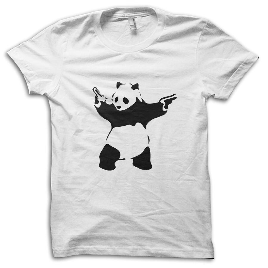 

Banksy Panda with Guns Urban Graphic T-Shirt M5545 5XL різнокольоровий