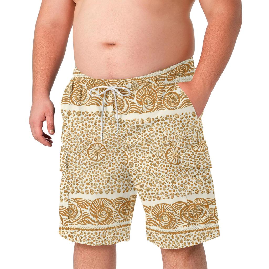 Men's Hawaiian Cargo Shorts Basic Casual Summer Outdoor Shorts