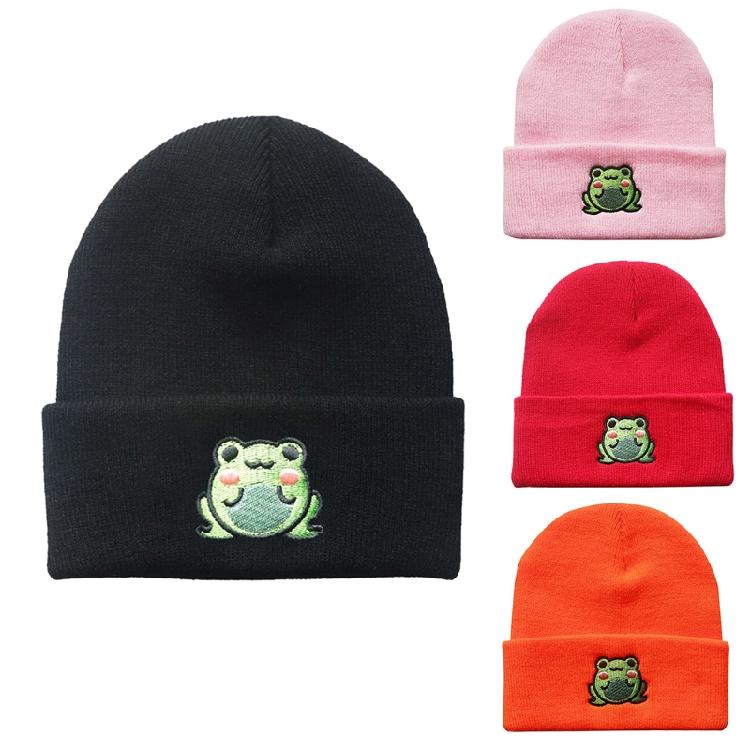 Cute Cartoon Beanie Hat for Adults Knitted Cap Warm Ski Hats with for Frog Patte