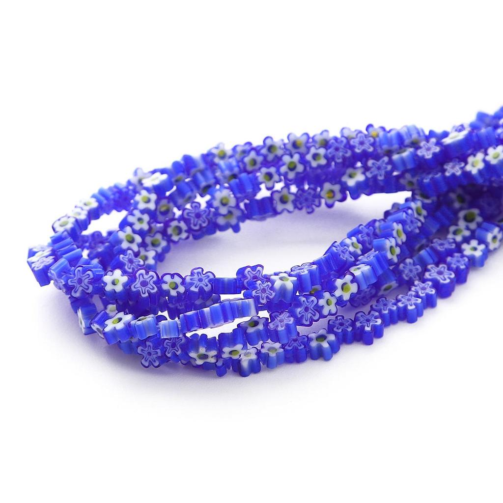 45-Piece Millefiori Glass Flower Beads for Handmade DIY Necklace, Bracelet, and Earring Jewelry