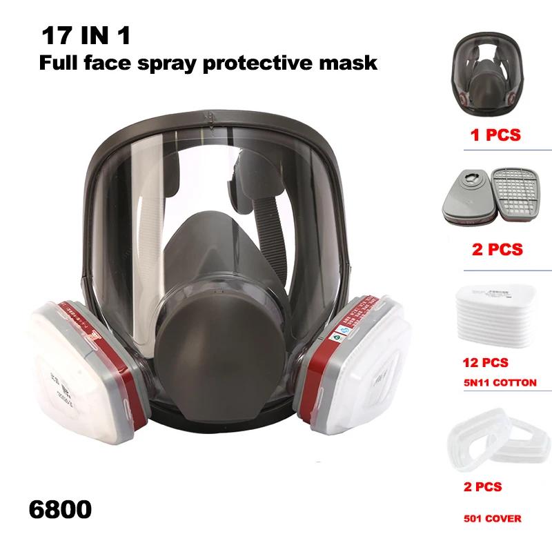 Máscara de Gas 6800 de Cara Completa Máscara Protectora contra Aerosoles Máscara de Gas Industrial Respirador Máscara de Gas de Nuevo Tipo Protección contra Formaldehído
