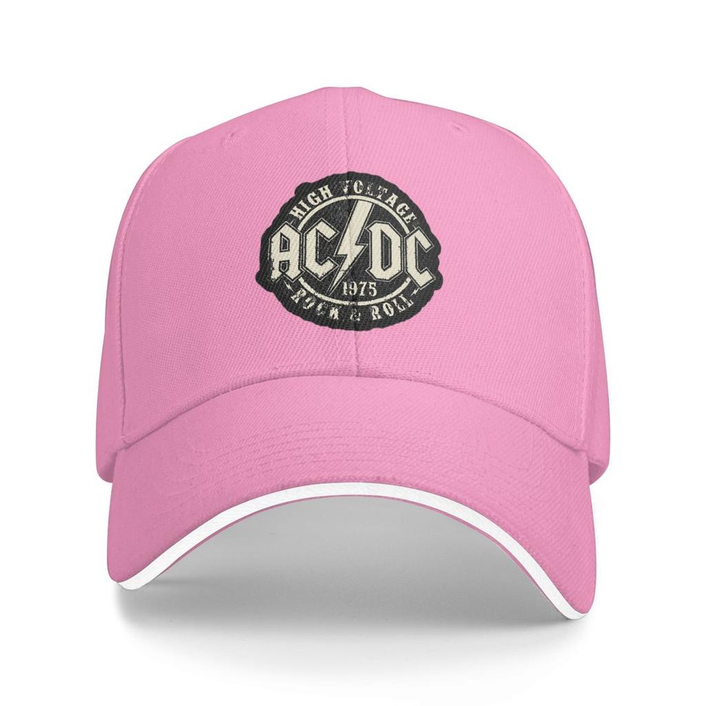 Vintage AC And DC Rock Band Logo Baseball Caps Snapback Baseball Hats Breathable Casual Casquette Outdoor Unisex