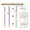 PATIKIL Pearl Embellished Metal Ballpoint Pens (Set of 2) 1.0mm for Wedding, Journaling, Gifts, Office Use, Purple
