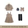 British Style Summer Short Sleeve Kindergarten Uniform Set for Boys and Girls
