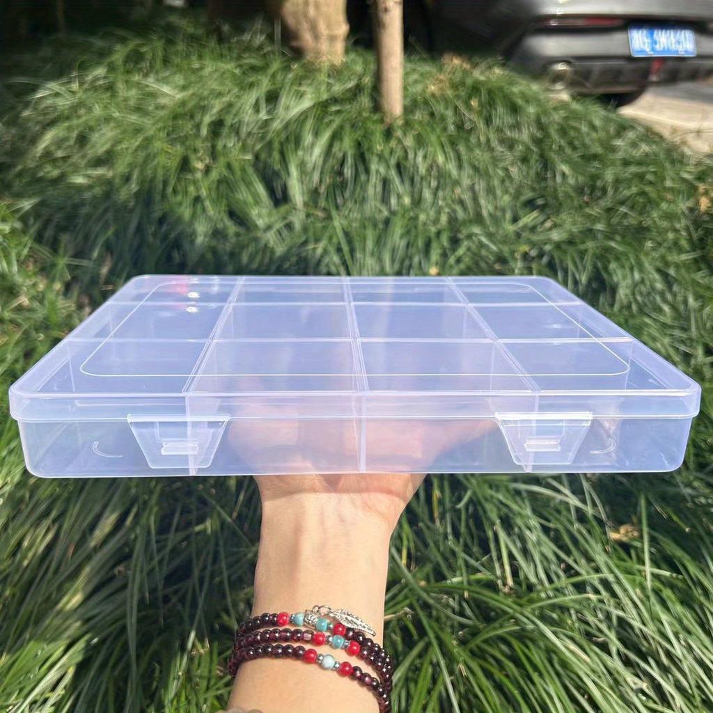 Contenitore Versatile a 12 Scomparti con Slot per Carte, per Perline Vetro e Accessori Fai da Te Organizer Trasparente per Gioielli