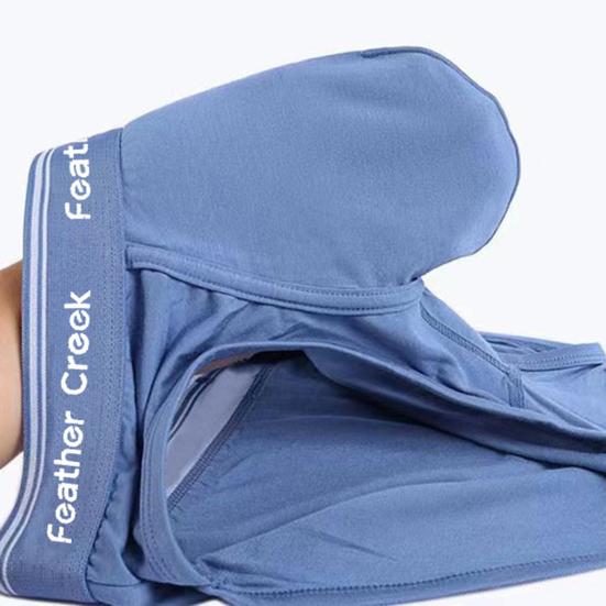 Men Boxer Underwear Mid-rise Wide Elastic Waistband Letter Print U-Convex Shorts Briefs Breathable Panties