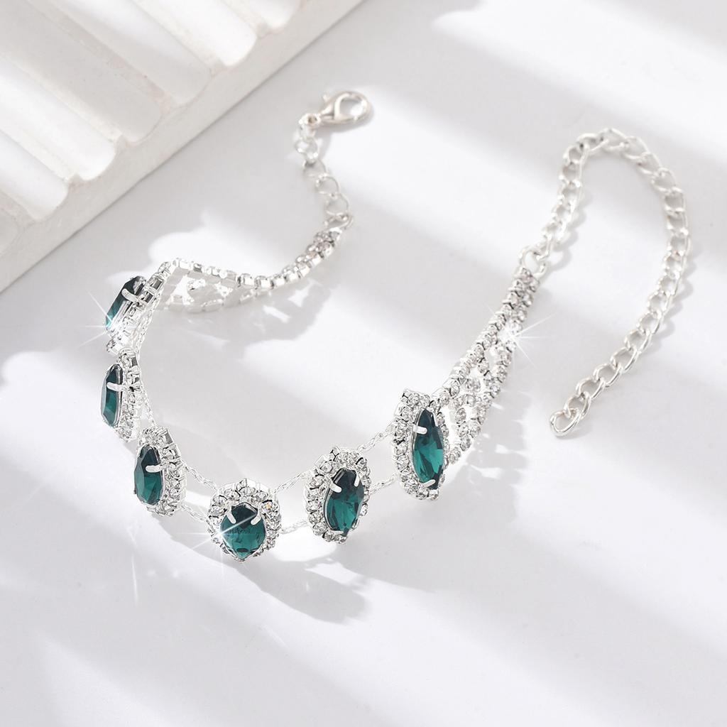 1 Women's Trendy Fashion Claw Chain Series Emerald Feet Chain Outdoor Tourism Beach Banquet Party Festival Gift