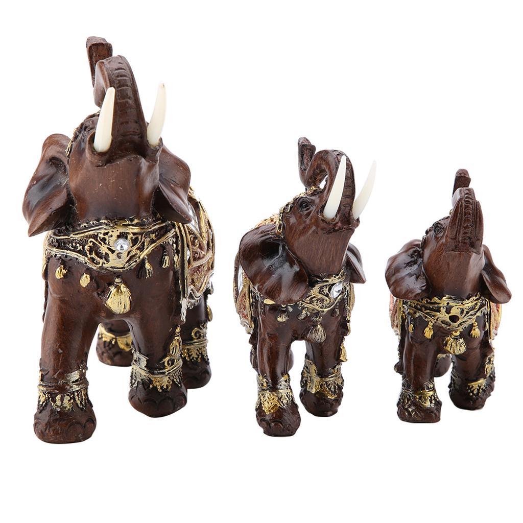 Elefant Skulptur Elefant Figur Lucky Feng Shui Träådring Elefant Staty Skulptur Rikedom Figur Gåva Heminredning