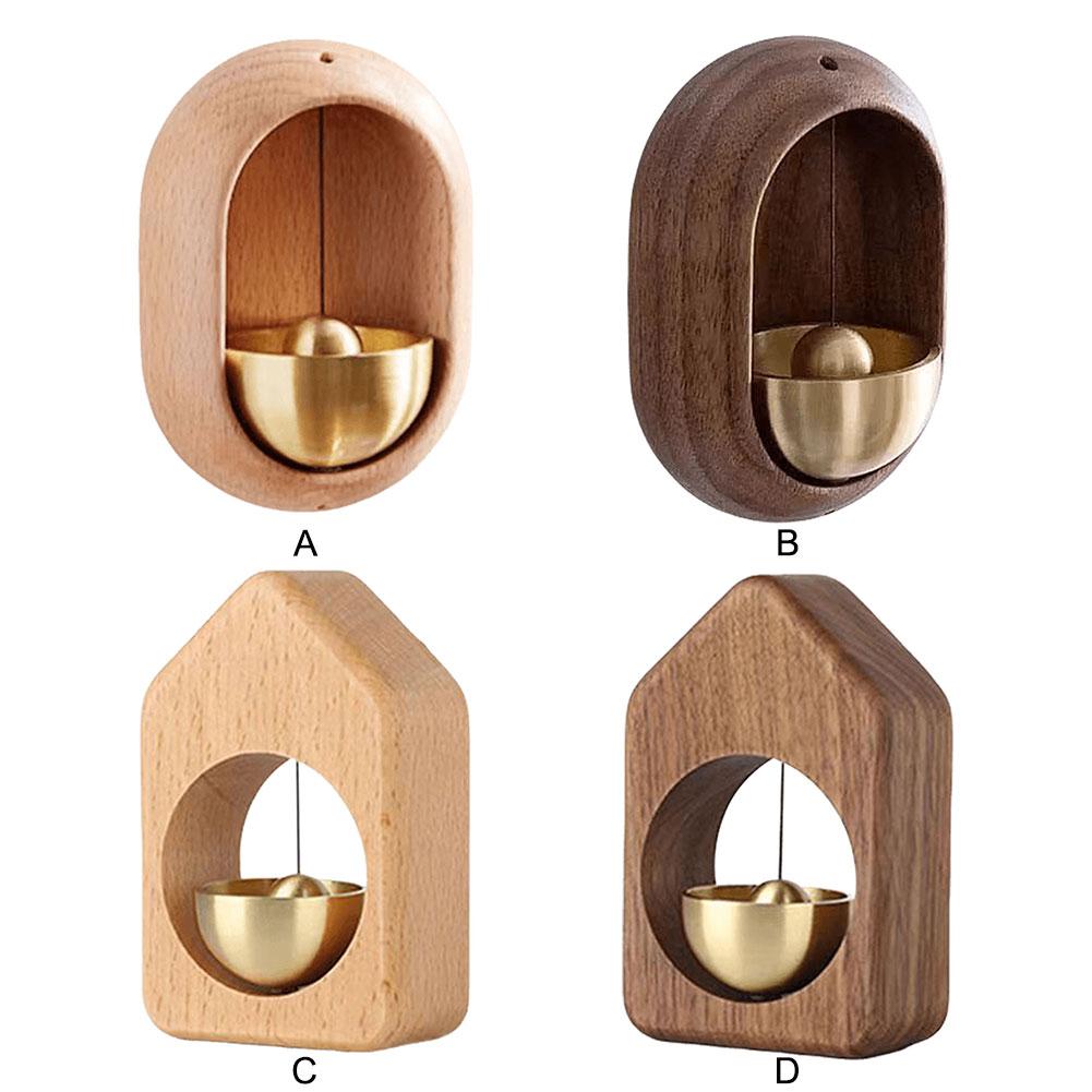 Magnetic Wood Doorbell Chime Hanging Wooden Wind Chimes Japanese Style Doorbells for Refrigerator Doors Restaurant Home Decor