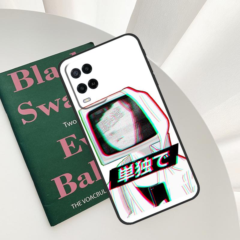Sad Japanese Anime Case For Oppo A58 A78 A98 A15 A16 A17 A52 A72 A76 A96 A54 A74 A94 A57 A77 A54S A57S Cover