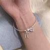Elegant Heart-shaped Pendants Bracelets Bows Love Bow Bracelet Bow Open Thin Bracelet  Women